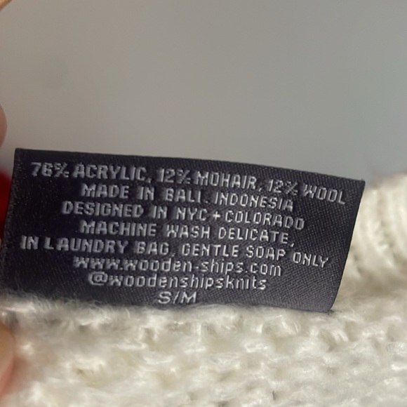 Wooden Ships Cream Knit Sweater Size S/M - Picture 11 of 11